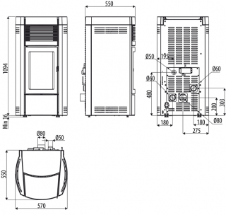 Piecyk na pelet Musa  Comfort Air 14 kW